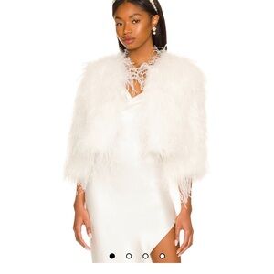 Dahlia feather jacket in white